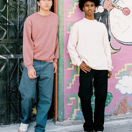 Los Angeles Apparel / 6.5oz Garment Dyed Crew Neck L/S Tee