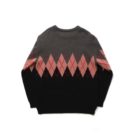 Vintage, Argyle Knit Crewneck Sweater