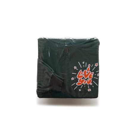 14oz Heavy Fleece Garment Dye Hooded Pullover Sweatshirt "I Love You"