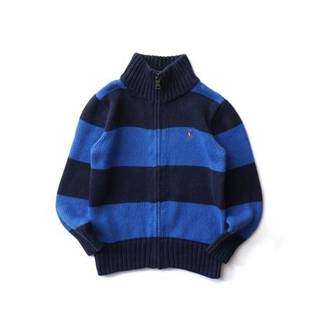 【Kids】Polo Ralph Lauren / Cotton Striped Knit Full Zip Sweater