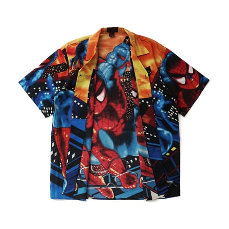 Spider-Man / Vintage, Open Collar S/S Shirt "Skyscraper"
