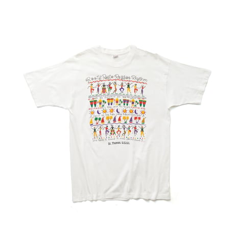 St. Thomas U.S.V.I / Vintage, Souvenir S/S Tee "Roots Rasta Reggae Rhythm"