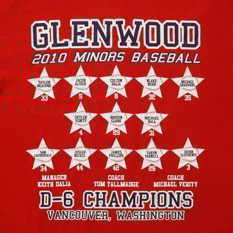 Glenwood Little League / D-6 Champions S/S Tee