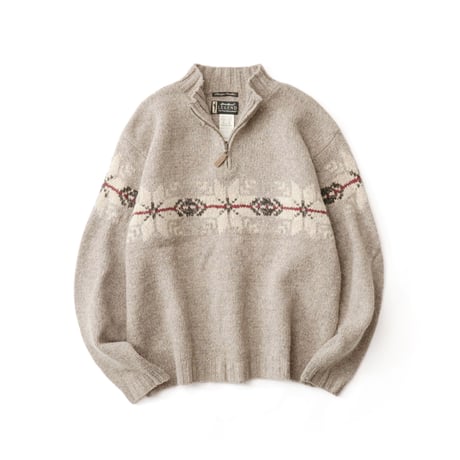 Eddie Bauer / Nordic Knit Half Zip Sweater "Legend For Four Generations"