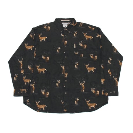 columbia / 00's Vintage, River Lodge B.D L/S Shirt "Deer"
