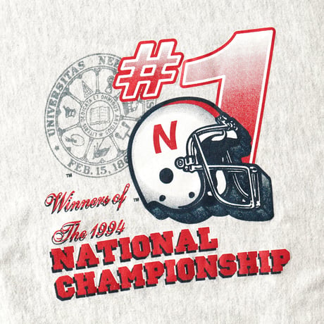 University of Nebraska / Vintage, Line-Ribbed Crewneck Sweatshirt "1994 National Championship"