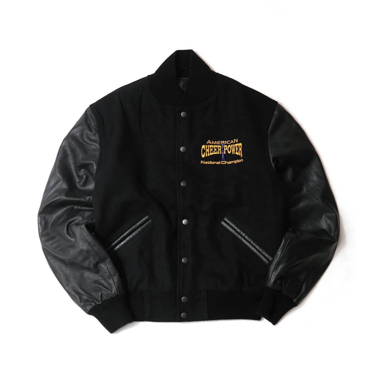 90s AMERICAN CHEER POWER スタジャン 袖レザー 90s AMERICAN CHEER POWER スタジャン 袖レザー