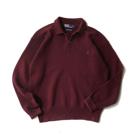 Polo Ralph Lauren / Vintage, Lambs Wool Knit Polo L/S Shirt
