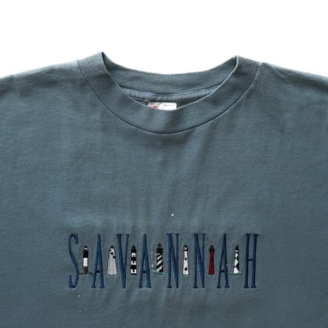 Savannah, GA / Vintage, Embroidery Lighthouse S/S Tee