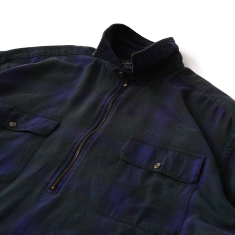 Polo Country / Vintage, Half Zip Pullover Black Watch Flannel L/S Shirt
