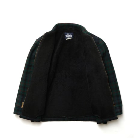 Woolrich / Vintage, Zip Up Front Jacket "Black-Watch Plaid, Wool Melton"