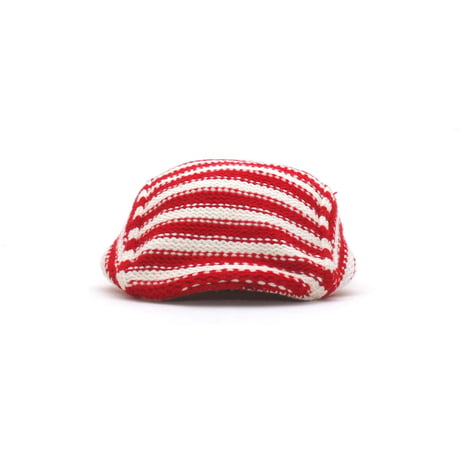 Striped Knit Flat Cap