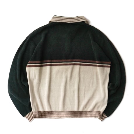 Vintage, Cotton Acrylic Knit Polo L/S Shirt