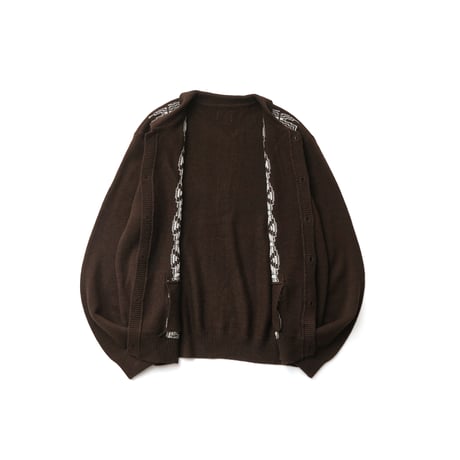 Acrylic Wool Knit Collar Cardigan