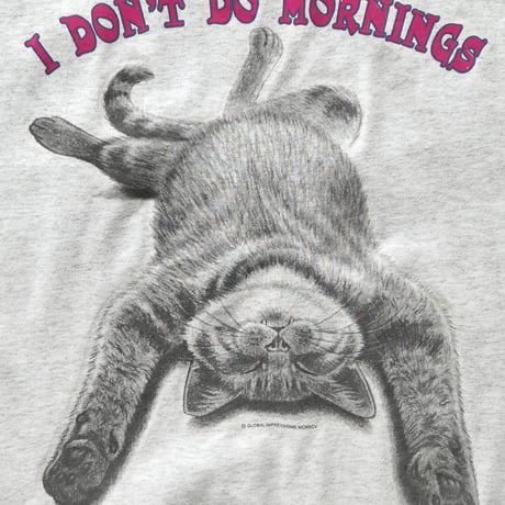 Global Impressions / Vintage, Cat S/S Tee "I DON'T DO MORNINGS"