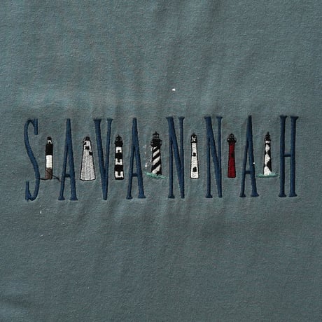 Savannah, GA / Vintage, Embroidery Lighthouse S/S Tee