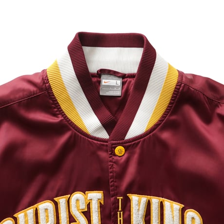 NIKE / Satin Varsity Jacket "Lebron, Christ the King"