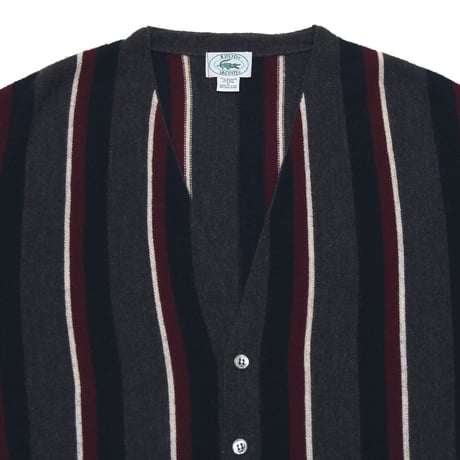 Lacoste / 80's Vintage, Striped Knit Cardigan