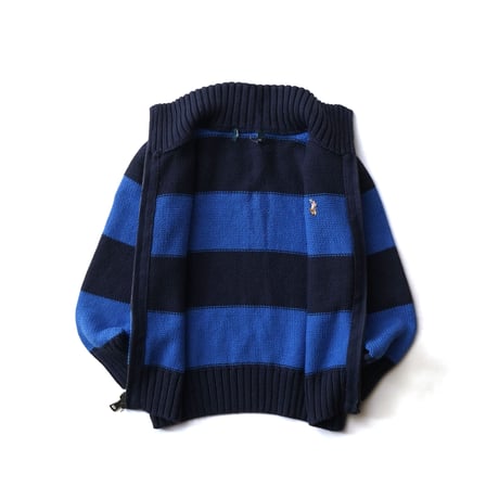 【Kids】Polo Ralph Lauren / Cotton Striped Knit Full Zip Sweater