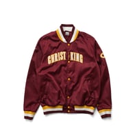 NIKE / Satin Varsity Jacket "Lebron, Christ the King"