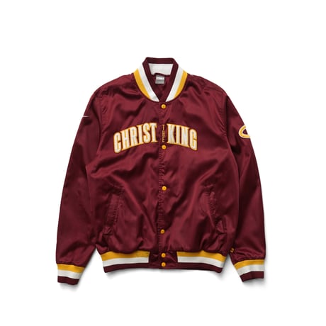 NIKE / Satin Varsity Jacket "Lebron, Christ the King"