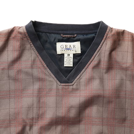 Gear for Sports / Vintage, Plaid V-Neck Pullover Warm Up Windbreaker