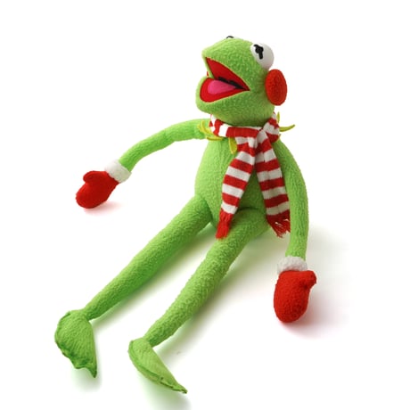 Kermit the Frog / Vintage, Plush Toy "Gloves & Earmuffs & Scarf"