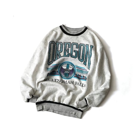 Oregon / Vintage, Souvenir Crewneck Sweatshirt "Multnomah Falls"