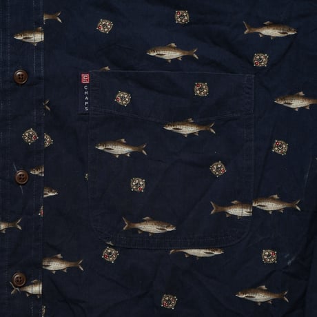 Chaps Ralph Lauren / 90's Vintage, B.D L/S Shirt "Fish"