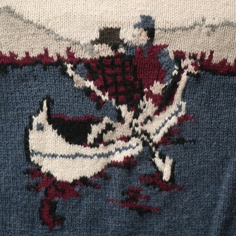 John Ashford / Vintage, Hand-Knitted Wool Crewneck Sweater