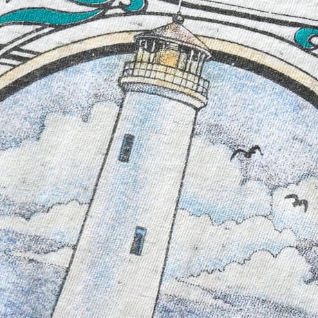 Bandon, OR / Vintage, Souvenir S/S Tee "Coquille River Lighthouse"