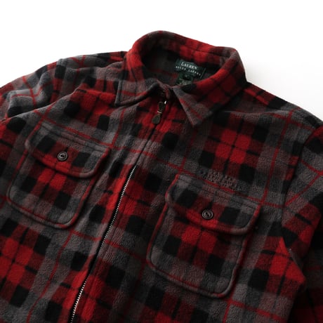 Lauren Ralph Lauren / Vintage, Fleece Plaid Zip Up Jacket