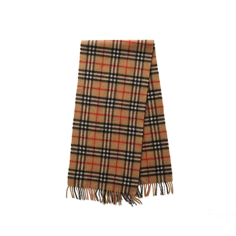 Burberry's / Vintage, Cashmere Fringe Plaid Scarf Muffler