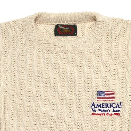 America's Cup / 90's Vintage, 1995 Women Team Cotton Knit Crewneck Sweater