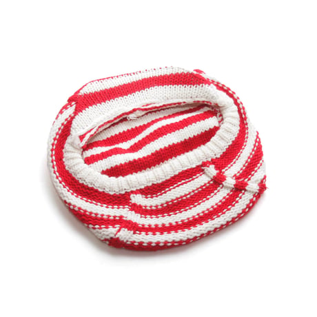 Striped Knit Flat Cap