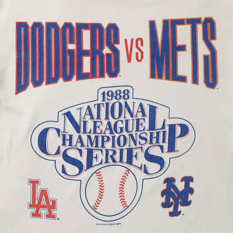 Los Angeles Dodgers vs New York Mets / Vintage, S/S Tee "National League Championship 1988"