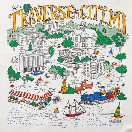 Traverse City, Michigan / Vintage, Tourist Spot Map S/S Tee