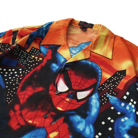 Spider-Man / Vintage, Open Collar S/S Shirt "Skyscraper"