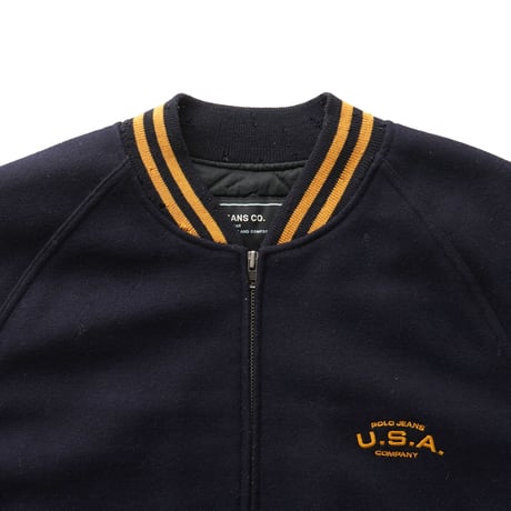 Polo Jeans / Vintage, Melton Varsity Jacket "USA"