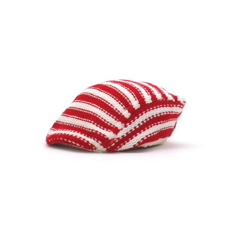 Striped Knit Flat Cap