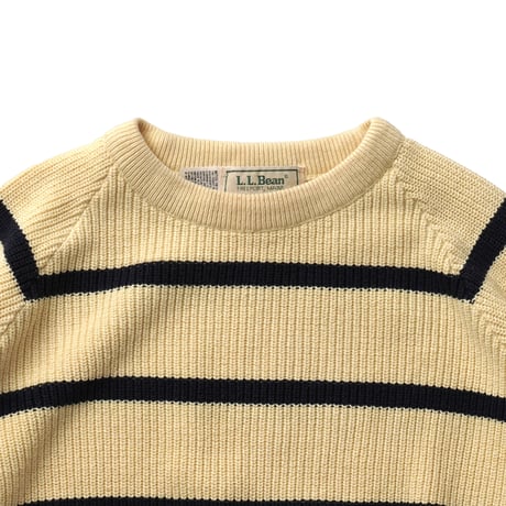 L.L. Bean / Vintage, Striped Cotton Knit Crewneck Sweater