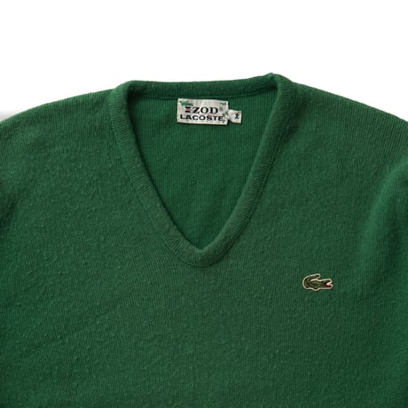 Lacoste / Vintage, V-Neck Orlon Knit Sweater