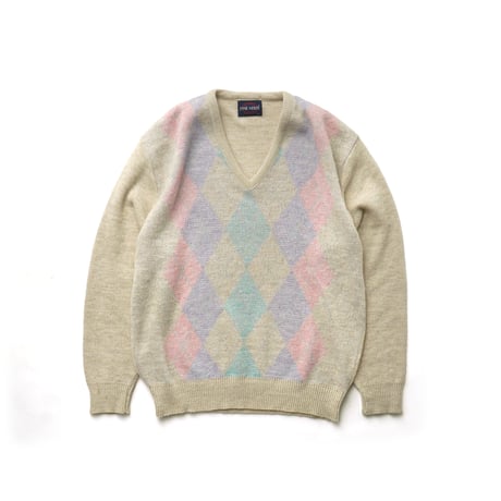 Pine State / Vintage, Wool Acrylic Knit V-neck Sweater