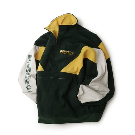 Green Bay Packers / Vintage, Half Zip Fleece Jacket manufactured by Pro Elite