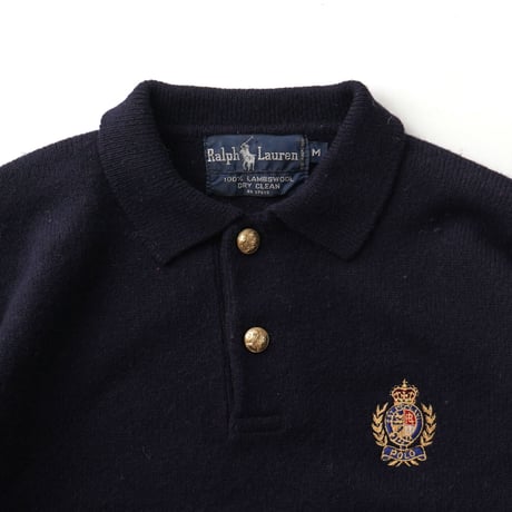 Ralph Lauren / Vintage, Lamb Wool Knit L/S Polo