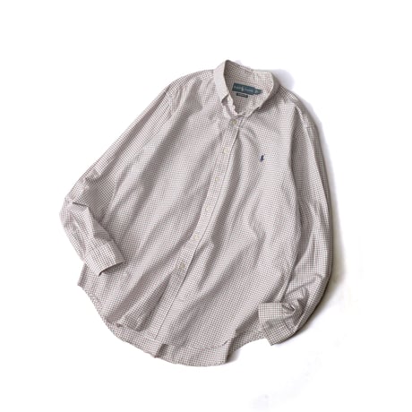 Ralph Lauren / Vintage, Tattersall Plaid Cotton Oxford B.D L/S Shirt "Classic Fit"