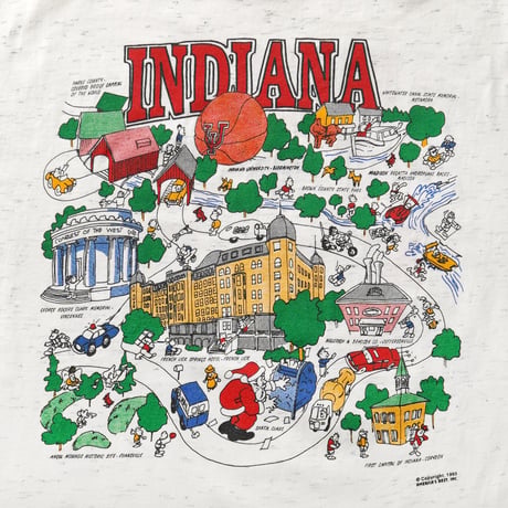 Indiana / Vintage, Tourist Spot Map S/S Tee