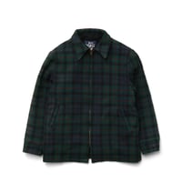 Woolrich / Vintage, Zip Up Front Jacket "Black-Watch Plaid, Wool Melton"