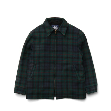 Woolrich / Vintage, Zip Up Front Jacket "Black-Watch Plaid, Wool Melton"