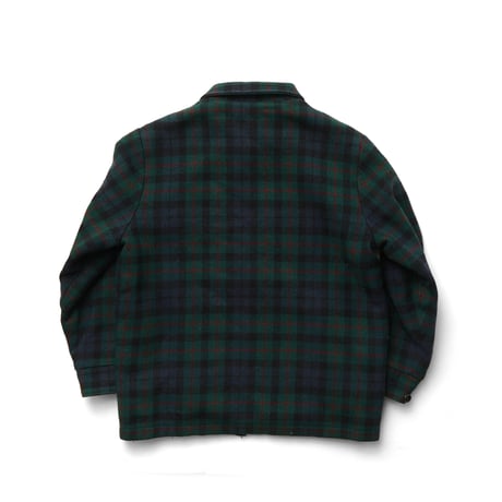 Woolrich / Vintage, Zip Up Front Jacket "Black-Watch Plaid, Wool Melton"